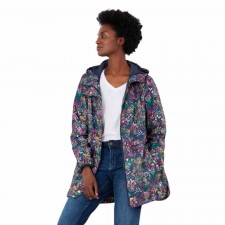 Joules Ladies Brookside Print Short Waterproof Jacket UK 8