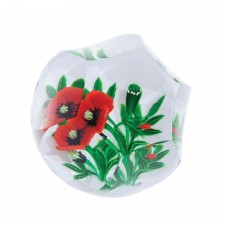 Caithness Glass Lampwork Crimson Poppy - Limited Edition of 25  Paperweight