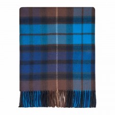 Lochcarron 100% Lambswool Buchanan Blue Tartan Blanket