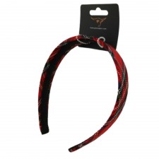 Girls Alice Band in Red Tartan
