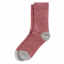 Barbour Ladies Houghton Socks In Pink & Grey