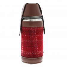Harris Tweed 8oz Hunting Flask in Red Tartan