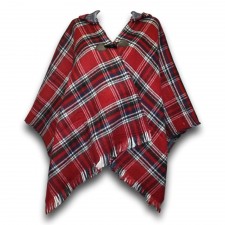 Glen Appin Red Tartan Poncho with Hood