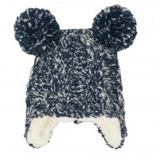 Aran Junior Borg Hat in Navy Mix