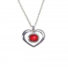 Heathergems Open Heart Silver Pendant Necklace
