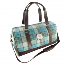 Harris Tweed Clyde Weekend Bag in Turquoise Tartan