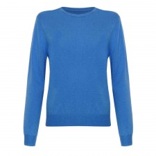 Lona Scott Ladies Cashmere Crew Jumper in Cornflower Blue UK S