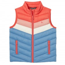 Joules Girls Croft Colourblock Packable Gilet in Riviera Colour Block