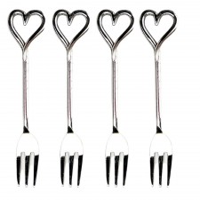 The Just Slate Company 4 Pack Love Heart Pastry Forks