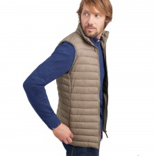 Joules Mens Go To Lightweight Quilted Gilet in Brown UK S