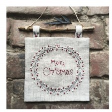 East of India Christmas Embroidered Wreath