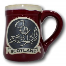 Glen Appin Stoneware Mug - Thistle in Red
