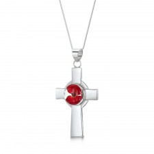 Shrieking Violet Poppy Celtic Cross Pendant