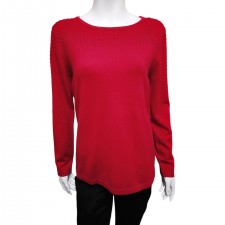 Text Ladies Teaberry Crew Neck Jumper With Dot Detail UK L