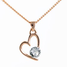 Lila Rose Gold Heart And Crystal Pendant