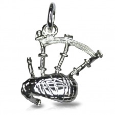 Silver Bagpipes Charm