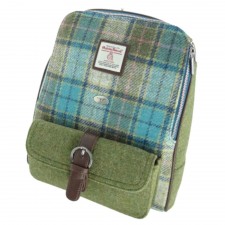 Harris Tweed 'Naver' Backpack In Turquoise Tartan