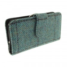 Harris Tweed 'Iona' Purse In  Turquoise Step Weave