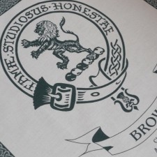 Brown Clan Crest Tea Towel