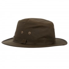 Barbour Mens Olive Dawson Wax Safari Hat UK S