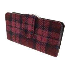 Harris Tweed 'Iona' Purse In Raspberry Check