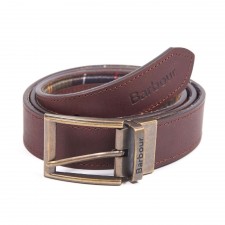 Barbour Mens Reversible Tartan  Leather Belt