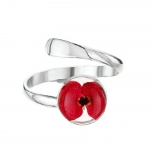 Shrieking Violet Poppy Round Ring Adjustable