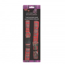 Red tartan Dog Collar and Lead