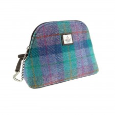 Harris Tweed 50/50 Mini Bag Leven In Green & Purple Check