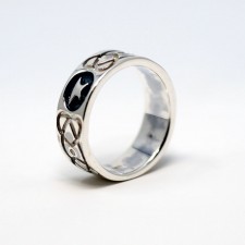 Silver Celtic Heart and Anvil Solid Band Ring