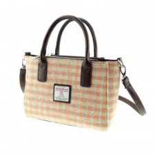 Harris Tweed 'Brora' Small Tote Bag In Coral Gingham