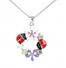 Lila Rhodium Plated Ladybird Pendant 