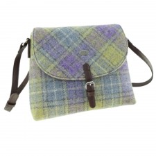 Harris Tweed 'Torridon' Shoulder Bag In Muted Lilac & Green Check