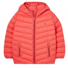Joules Girls Kinnaird Padded Packable Coat in Dusty Red 