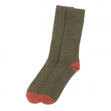 Barbour Men's Houghton Socks in Olive & Burnt Orange