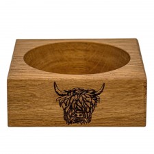 Scottish Made Highland Cow Oak Wine Bottle Coaster