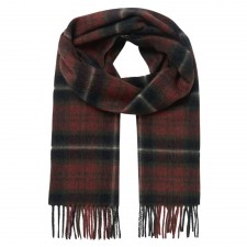 Joules Mens TYTHERTON Wool Checked Scarf in Red Navy Check