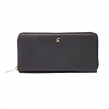 Joules Langton Zip Round Leather Purse In Navy