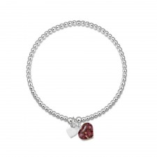 Shrieking Violet Heather Silver Bead Bracelet