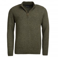 Barbour Men's Tisbury Half Zip Sweatshirt in Dark Seaweed