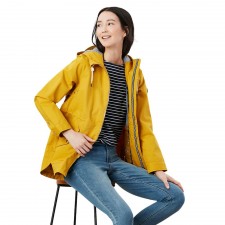 Joules Ladies Shoreside Coastal Waterproof Jacket In Antique Gold