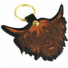 Clare Baird Highland Cow Key Ring in Black