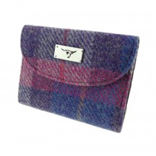 Harris Tweed 'Jura' Purse in Muted Pink Check