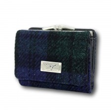 Harris Tweed Unst Small Purse in Black Watch