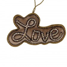 Beige Love Hanging Decoration with Crystals