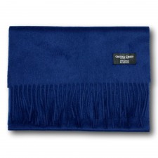 Gretna Green Wide Cashmere Scarf in Oxford Blue 