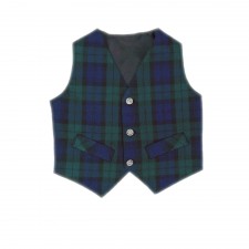 Glen Appin Boys Black Watch Tartan Waistcoat