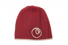 Ladies Berrydale Burgundy Cashmere Hat with Light Grey Ruffle Detail