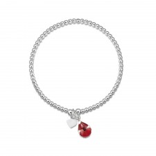 Shrieking Violet Poppy Silver Bead Bracelet