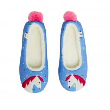 Joules Girls Blue Horse Dreama Character Slippers